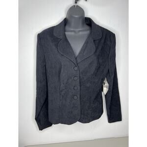 New Vintage Brett Alixander Black Button Blazer Womens Size 12